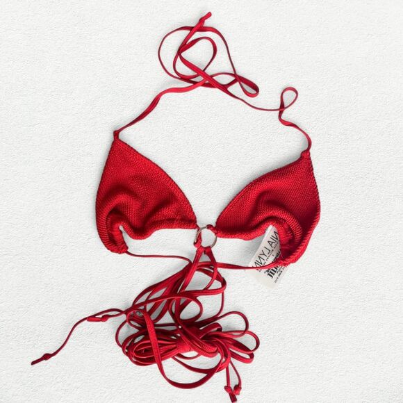 Nia Lynn by Nicole Williams English Sports Illustrated Swim Tulum Bikini Top Red - Picture 1 of 8